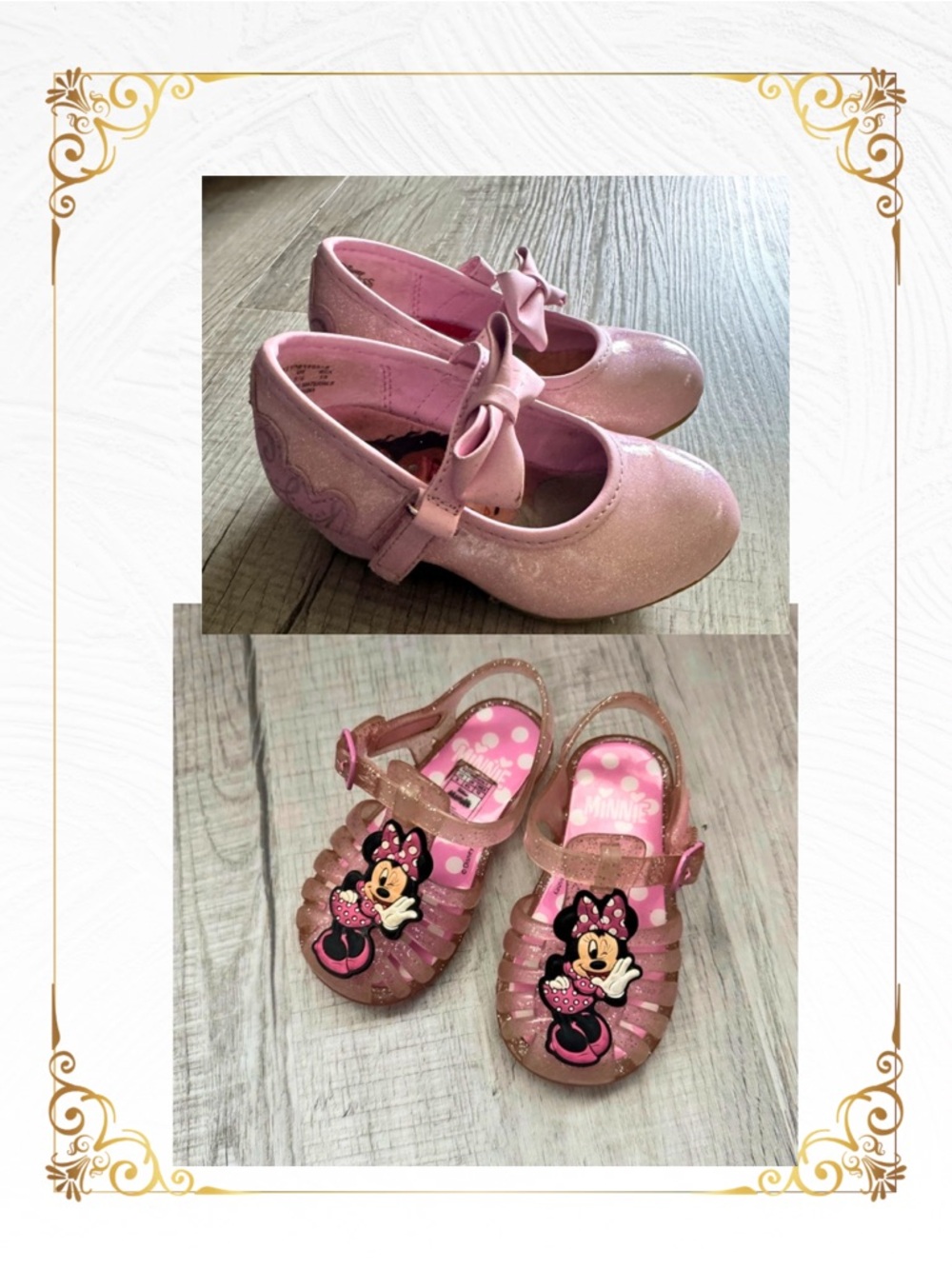 Toddler Girl Shoe Bundle Size 6 | Pink Glitter + Minnie Mouse| Dress & Play Set